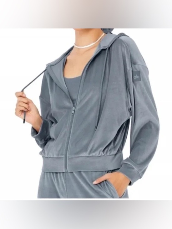 ALO Yoga Tops - Alo Yoga Velour Glimmer Full Zip Up Size XS